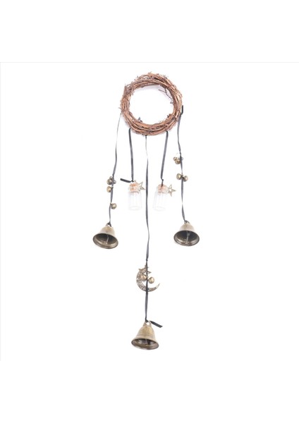 Koruma Için Kapı Düğmesi Için Cadı Çanları, Cadı Rüzgar Çanları Kapı Askı, El Yapımı Rattan Rüzgar Çanları Cadı Dekor (Yurt Dışından)