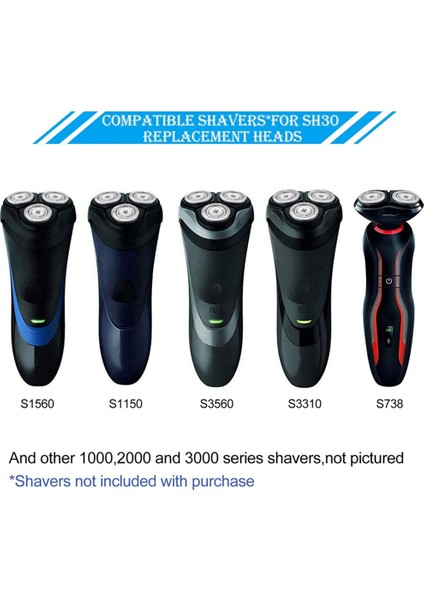 6 Pcs SH30 Yedek Kafa Tıraş Alir Serisi Serisi S1000, S2000, S3000, S4000 (Yurt Dışından) indirimleri