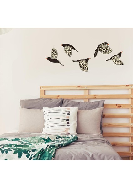 5pcs Ahşap Kuş Duvar Sanat Ahşap Uçan Kuşlar Duvar Dekor Rustik Halk Sanat Duvar Dekor Hediye Kuş Sevgilisi Oturma Odası Siyah (Yurt Dışından) modelleri