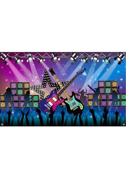 Karaoke Parti Dekorasyon Malzemeleri, Büyük Kumaş Rock Yıldızı Tatil Partisi Parti Için Büyük Kumaş Rock Tatil Parti Afişi (Yurt Dışından)