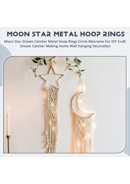 Moon Star Dream Catcher Metal Hoop Yüzükler Çember Macrame Için Dıy Craft Dream Catcher Yapan Ev Duvar Asma Dekorasyon (Yurt Dışından) fırsatları