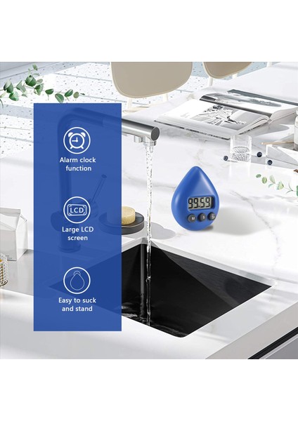 Dijital banyo saati su geçirmez duş saati zamanlayıcı sıcaklığı nem görsel geri sayım zamanlayıcı duvar saati mavi (Yurt Dışından) indirimleri