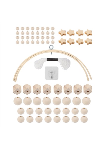 Dıy Rüzgar Çanları Aksesuar Kiti Bebek Crib Mobile Rüzgar Çamimi, Beşik Yatak Ahşap Mobil Askı, Beş Sonuç Yıldız (Yurt Dışından) fırsatları