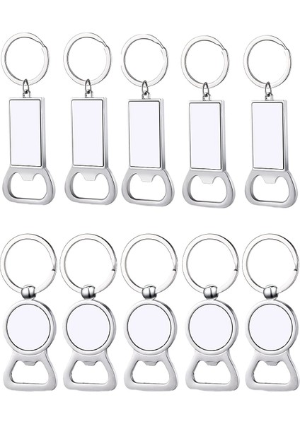 10 adet süblimasyon boş anahtarlıklar süblimasyon metal şişe açıcı boş anahtar halkası alüminyum ısı transferi anahtarlık (Yurt Dışından)