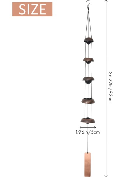 Çan Rüzgar Çanları Tapınak Rüzgar Zili 5 Çan, Ev Bahçesi Için Feng Shui Rüzgar Zili Açık Dekorasyon Anıtı Rüzgar Chime (Yurt Dışından) fırsatları