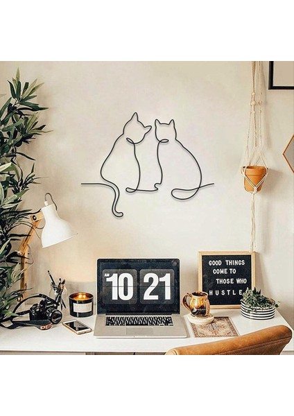 Metal Kedi Duvar Dekoru, Kedi Duvarı Sanatı, Metal Duvar Sanatı, Minimalist Oda ve Oturma Odası Duvar Dekoru (Yurt Dışından) indirimleri