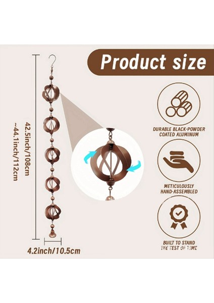 Yağmur Zinciri Dairesel Rüzgar Zinciri, Çanlarla Oluk Dekoratif Yağmur Suyu Toplama Zinciri Için Yağmur Zinciri (Yurt Dışından) modelleri