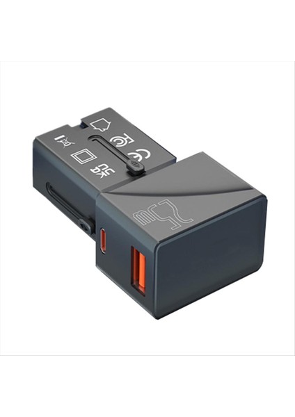 Abd Ab Ingiltere Aus Seyahati Için 1 Usb-A Qc 3 0 18W ve 1 Type C Pd 25W Hızlı Şarj Cihazı ile Evrensel Seyahat Adaptörü Güç Adaptörü (Yurt Dışından)