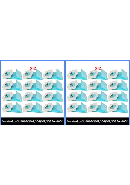 24 Adet Toz Torbaları Makita CL100D/CL102/104/107/108 /A-48511 Elektrikli Süpürge Parçaları Yedek Toz Torbası Çöp Torbası (Yurt Dışından)
