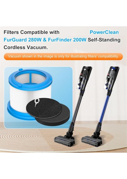 Bissell Powerclean Furguard 280W ve Furfinder 200W Bağımsız Kablosuz Süpürge Için 4039 Vakum Yedek Filtre Seti (Yurt Dışından) modelleri