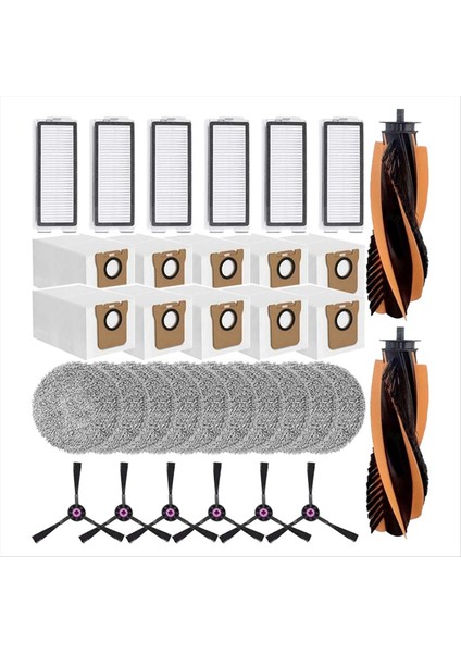 34 Adet Jonr P20 Pro/jonr T5 Pro Robotlu Süpürge Yedek Parça Ana Fırça Yan Fırça Filtre Paspas Bezi Toz Torbası (Yurt Dışından)