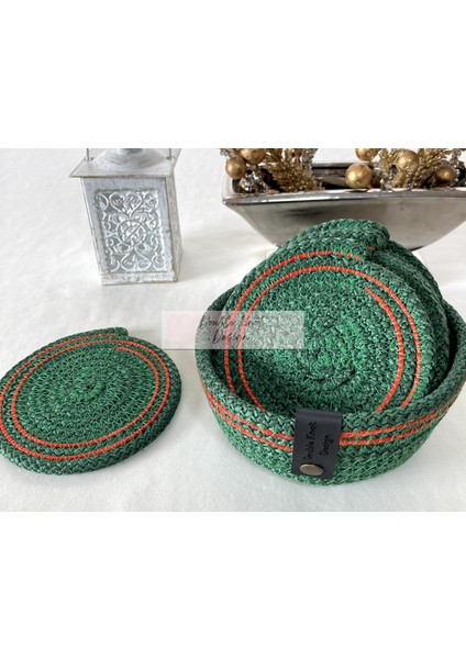 7 Prç Bardak Altlığı Set Tress Supla Jüt Hediyelik