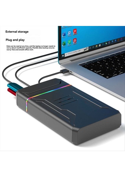 2.5/3,5 Inç HDD M.2 Nvme SSD Kılıf Çift Disk Kılıf Taşınabilir USB 3.0 Sabit Sürücü Muhafazası Harici Sabit Disk Kutusu Ab Fiş (Yurt Dışından) modelleri