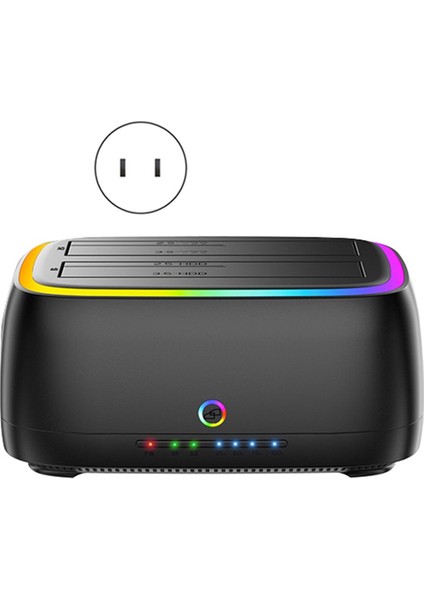 Çift Yuvalı Rgb Sabit Sürücü Istasyonu Usb3 0 - Sata Tip-C HDD Bağlantı Istasyonu Için 2 5/3 5 Inç Hdd/ssd Çevrimdışı Kopya Abd Tak (Yurt Dışından) fiyatları