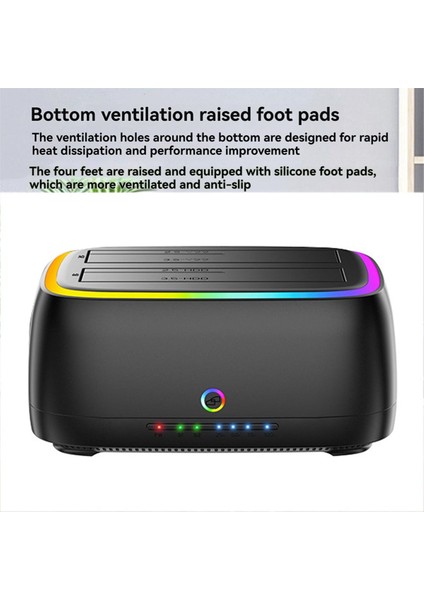 Çift Yuvalı Rgb Sabit Sürücü Istasyonu Usb3 0 - Sata Tip-C HDD Bağlantı Istasyonu Için 2 5/3 5 Inç Hdd/ssd Çevrimdışı Kopya Abd Tak (Yurt Dışından) indirimleri