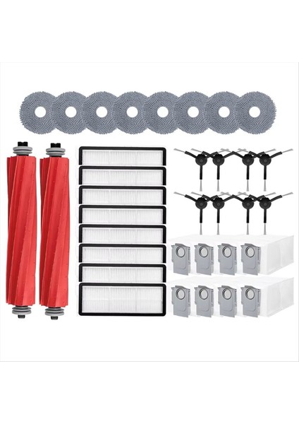 Roborock Qr 798/ROBOROCK Qv 35A Elektrikli Süpürge Parçası Ana Yan Fırça Hepa Filtre Bez Toz Torbası Aksesuarı (Yurt Dışından)