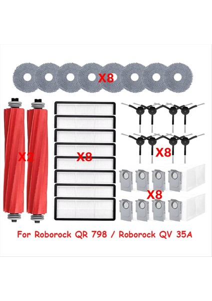 Roborock Qr 798/ROBOROCK Qv 35A Elektrikli Süpürge Parçası Ana Yan Fırça Hepa Filtre Bez Toz Torbası Aksesuarı (Yurt Dışından) fiyatları