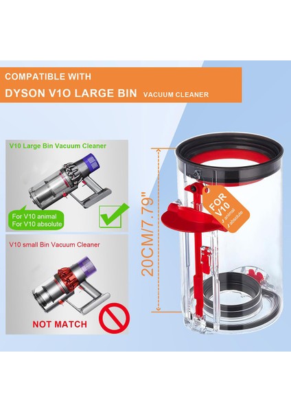 Dyson V10 SV12 Elektrikli Süpürge Için Büyük Toz Kutusu Toz Kovası/teneke Kutu Yedek Parça V12 Için Uygun Değil (Yurt Dışından) indirimleri