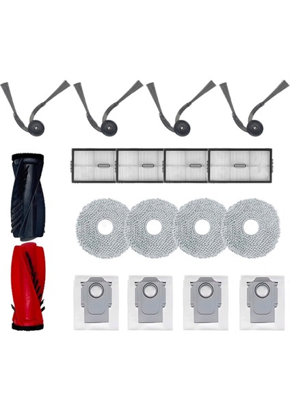 Roborock Saros 10R/G20S Ultra Vakum Yedek Parça Ana Silindir Yan Fırça Filtre Paspas Bezi Toz Torbası Aksesuarları (Yurt Dışından)