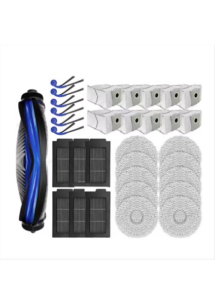 Ecovacs Deebot T30C Omni ve T30C Pro Omni Elektrikli Süpürge Ana Fırça Paspas Pedleri Toz Torbası Yan Fırçalar Için 33 Adet Yedek Parça (Yurt Dışından)