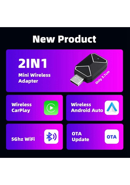 2x Kablosuz Carplay Adaptörü Android Otomatik 2 In 1 Mini Aı Kutusu Adaptörü Arabalar Kablolu Carplay Android Için Wifi Ses Asistanı (Yurt Dışından) fırsatları