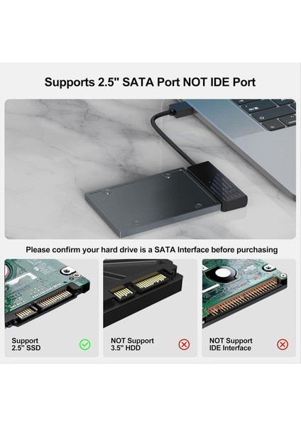 Sata&#39;dan USB Adaptörüne, USB 3.0 - Sata Iıı 2.5 Inç SSD Aktarım Dönüştürücü Kablosu, Harici Sabit Sürücü Okuyucu Uyumlu (Yurt Dışından) modelleri