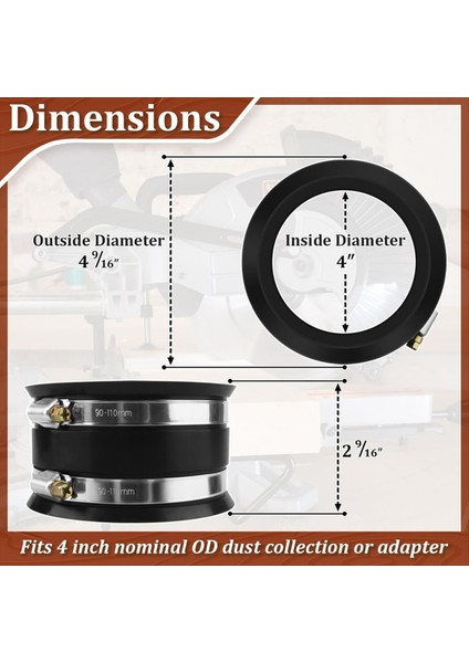 Toz Toplama Bağlantı Kiti Ağaç Işleme Toz Toplama Hortumu ve Toz Bağlantı Noktaları Için 4 Inç Ila 2-1/2 Inç Redüktörü Içerir (Yurt Dışından) fiyatları