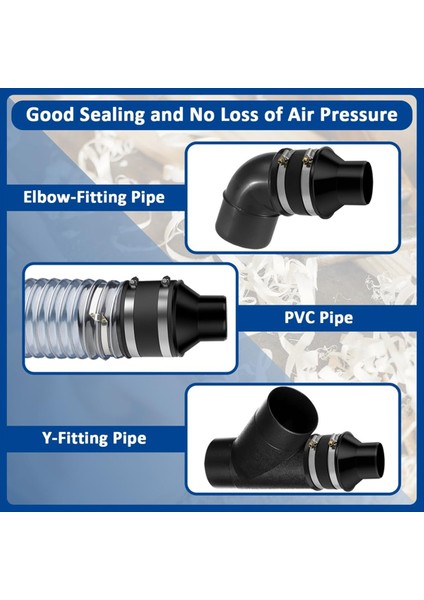 Toz Toplama Bağlantı Kiti Ağaç Işleme Toz Toplama Hortumu ve Toz Bağlantı Noktaları Için 4 Inç Ila 2-1/2 Inç Redüktörü Içerir (Yurt Dışından) modelleri