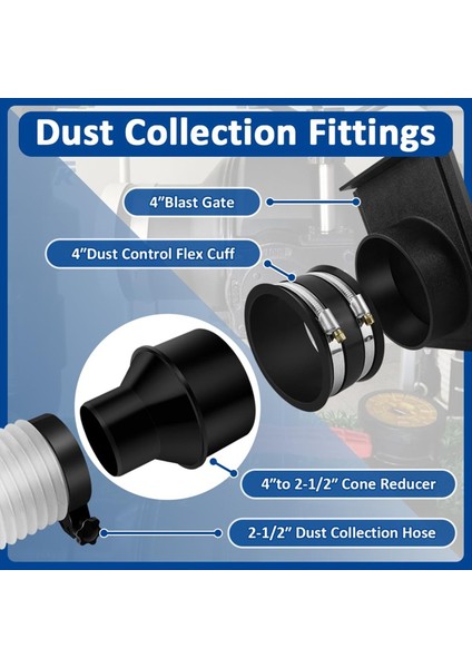 Toz Toplama Bağlantı Kiti Ağaç Işleme Toz Toplama Hortumu ve Toz Bağlantı Noktaları Için 4 Inç Ila 2-1/2 Inç Redüktörü Içerir (Yurt Dışından) fırsatları