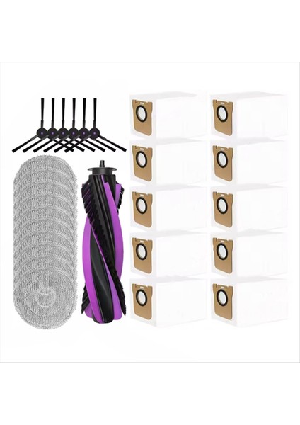 Jonr P20 Pro Robotlu Süpürge Için 27 Adet Yedek Parçalar Ana Fırça Yan Fırça Paspas Bezi Toz Torbası (Yurt Dışından) fırsatları