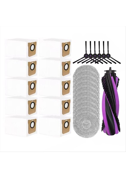 Jonr P20 Pro Robotlu Süpürge Için 27 Adet Yedek Parçalar Ana Fırça Yan Fırça Paspas Bezi Toz Torbası (Yurt Dışından) indirimleri