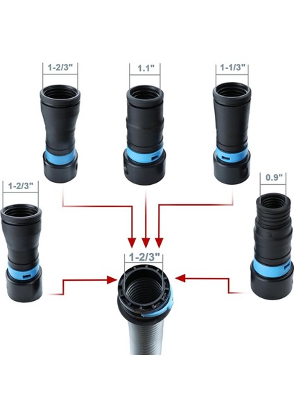 5 Adet Toz Toplama Hortumu Adaptörleri Kiti Vakum Hortumu Sistemi Için Genişletilmiş Adaptör Seti Çoğu Ağaç Işleme Elektrikli Aletlere Uyuyor (Yurt Dışından) indirimleri
