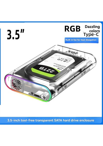 2.5inch 3.5inch Sata HDD Harici Sabit Sürücü Kılıfı Rgb Sata Sabit Sürücü Muhafaza Pc Lapop Eu Fişi Için Hızlı Adaptör (Yurt Dışından) fiyatları
