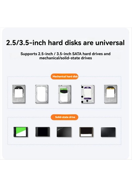 2.5inch 3.5inch Sata HDD Harici Sabit Sürücü Kılıfı Rgb Sata Sabit Sürücü Muhafaza Pc Lapop Eu Fişi Için Hızlı Adaptör (Yurt Dışından) fırsatları