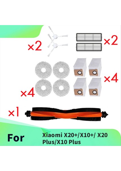 13 Adet Xiaomi X20+/X10+/X20 PLUS/X10 Plus Süpürme Makinesi Aksesuarları Ana Yan Fırça Paspas Filtresi Toz Torbaları (Yurt Dışından) modelleri
