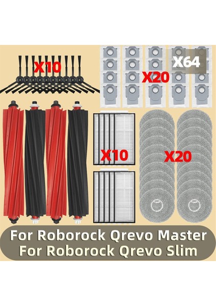 Aksesuarlar Roborock Qrevo Master Için Uygun/qrevo Ince Vakum Robot Ana Silindir Yan Fırça Filtre Paspas Bezi Toz Torbası (Yurt Dışından) indirimleri