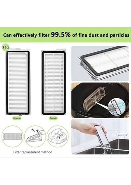 Roborock Q Revo Maxv/q Revo S/q Revo Pro Elektrikli Süpürge Yedek Parçalar Ana Fırça Toz Torbası Hepa Filtre Paspas Bezi (Yurt Dışından) fiyatları