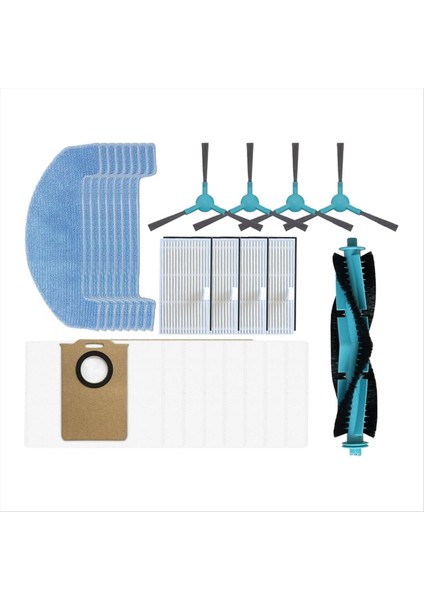 25 Adet Ultenic T20 Pro Elektrikli Süpürge Yedek Parçaları Ana Fırça Yan Fırça Hepa Filtre Paspas Bezi Toz Torbası (Yurt Dışından) fırsatları