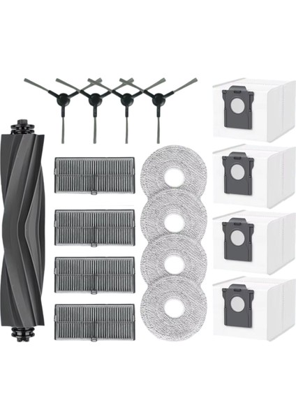 Dreame L40 Ultra AE/D20 ULTRA/RLD31SE/MOVA E40 Ultra Vakum Aksesuarları Ana Yan Fırça Filtresi Paspas Toz Torbası Için 17 Adet (Yurt Dışından)