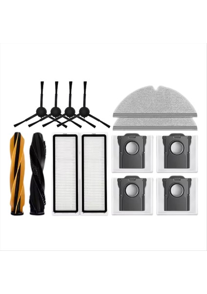 Dreame D20 Plus Elektrikli Süpürge Yedek Parçaları Ana Yan Fırçalar Filtreler Paspas Bezleri Toz Torbası (Yurt Dışından)