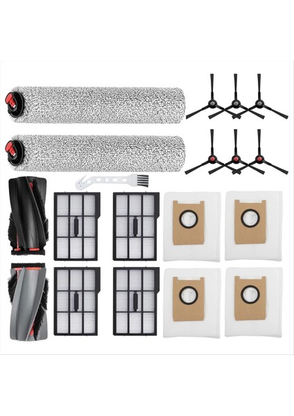 Eufy E25 OMNI/E28 Omni Robot Vakum Yedek Parça Kiti Ana Yan Fırça Paspas Rulo Hepa Filtre Toz Torbası (Yurt Dışından)