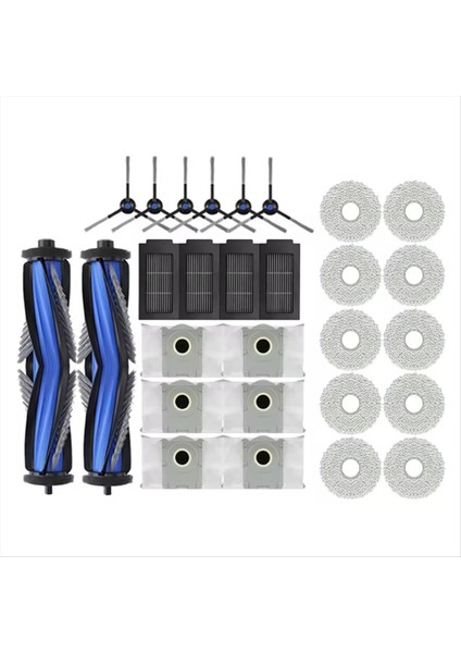 28 Adet Ecovacs Deebot T50 Pro OMNI/T50 Omni Elektrikli Süpürge Yedek Parçalar Vakum Fırça Filtresi Toz Torbası Paspas Bezi (Yurt Dışından)