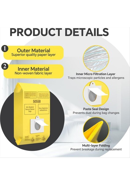 50 Paket 50558 Teneke Kutu Vakum Torbaları Kenmore Teneke Kutu Tipi C/q 5055 50555 50557 50558 Panasonic Tip C-5 C-18 (Yurt Dışından) fırsatları