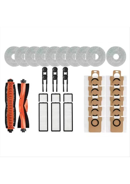 34 Adet Xiaomi Mijia M40S OV31CN Yedek Parça Anti-Dolaşma Rulo Fırça Ana Fırça Filtre Paspas Bezi Toz Torbası (Yurt Dışından)