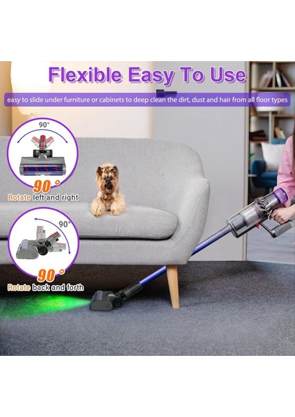 Dyson V11 V10 V8 V7 V15 Elektrikli Süpürgeler Için LED Yumuşak Rulo Temizleme Kafası Gizli Toz ve Pisliği Aydınlatır ve Ideal (Yurt Dışından) indirimleri