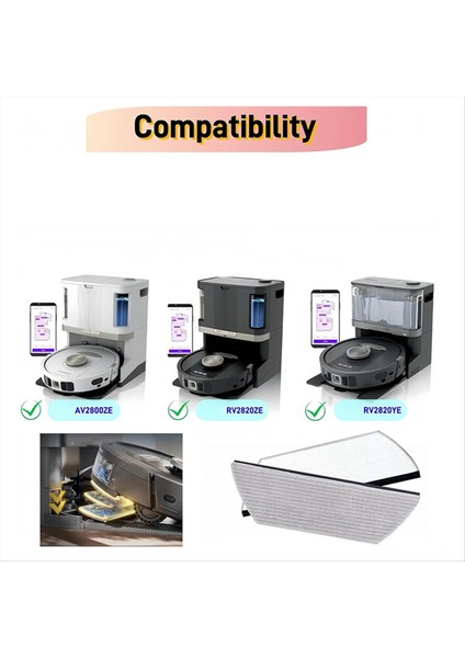 Yedek Paspas Pedleri ile Uyumlu Köpekbalığı RV2820YE RV2820ZE RV2800AE RV2800S AV2800ZE Yıkanabilir Yeniden Kullanılabilir 10 Paket (Yurt Dışından) modelleri