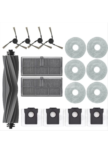 Dreame X40 ULTRA/X40 Pro Supping Robot Yedek Parçalar Kauçuk Fırça Yan Fırça Hepa Filtre Mop Bez Aksesuarları (Yurt Dışından)