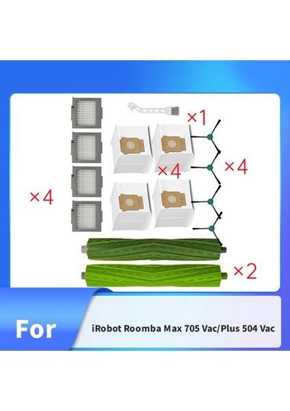 15 Adet Irobot Roomba Max 705 Vac/plus 504 Vac Süpürme Makinesi Aksesuarları Ana Yan Fırça Filtresi Toz Torbaları (Yurt Dışından) fiyatları