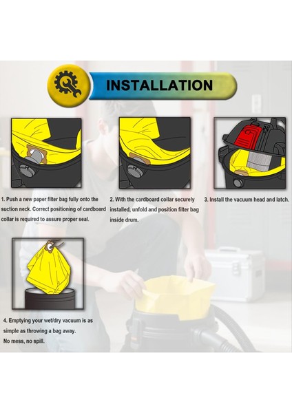 15 Adet 91964 Tip D Yüksek Verimli Vakum Filtre Torbaları Mağaza Vac 4 Gal Allaround Plus Islak/kuru Vakumlu Toz Torbaları (Yurt Dışından) indirimleri