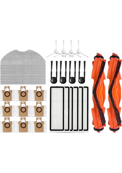 Aksesuarlar Kiti Xiaomi Robot Vakum H40/OV51 Ana Yan Fırça Paspas Bezi Hepa Filtre Toz Torbası Yedek Parçalar (Yurt Dışından) fırsatları